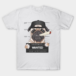 Wanted Pug T-Shirt